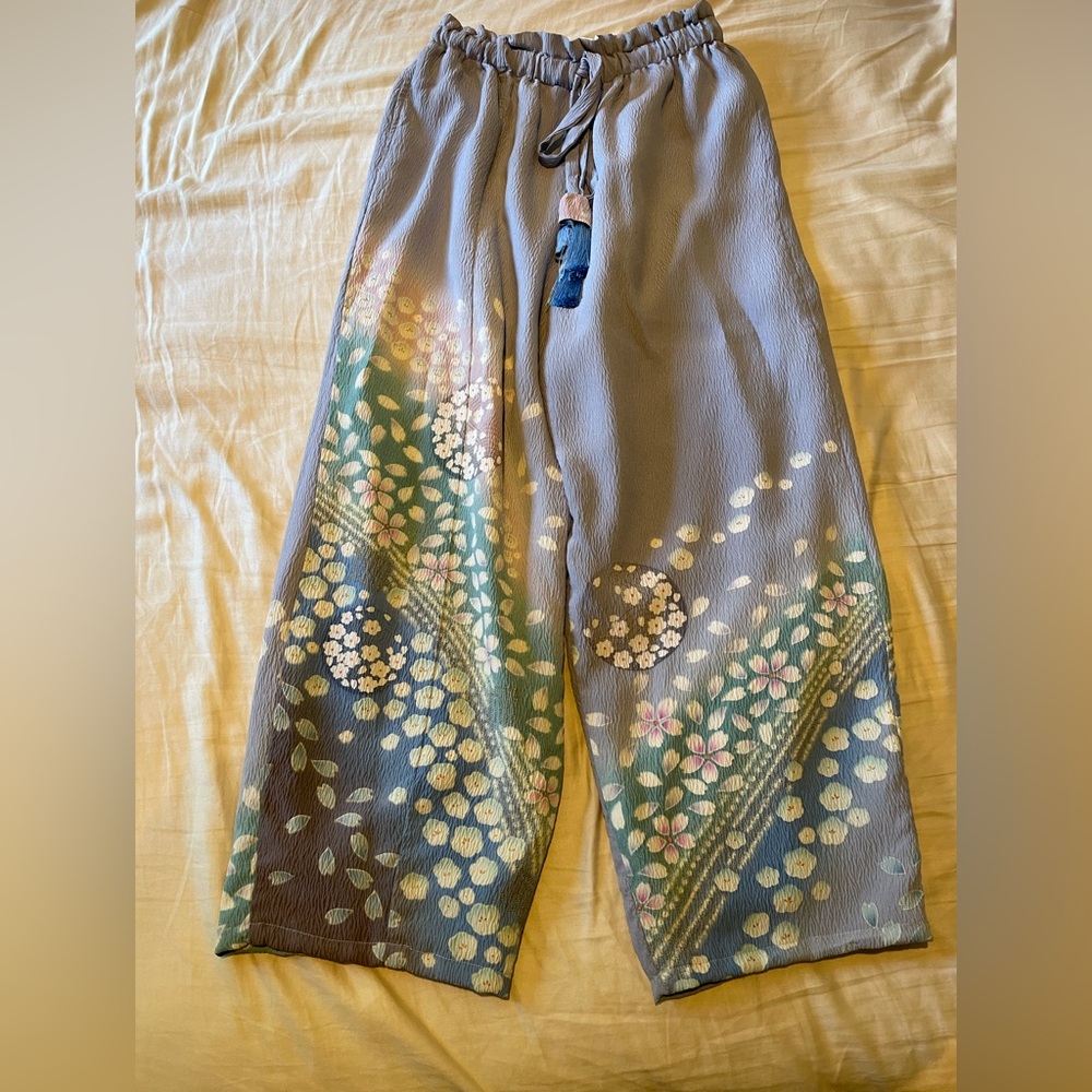 Upcycled Silk Kimono - women's dress pants